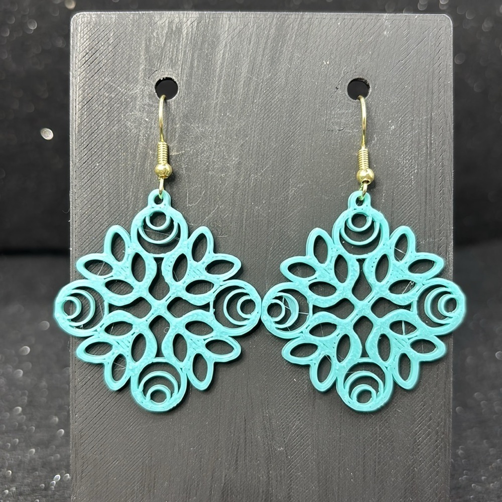 The Bloom Drop Aqua Earrings - Picture 4 of 5